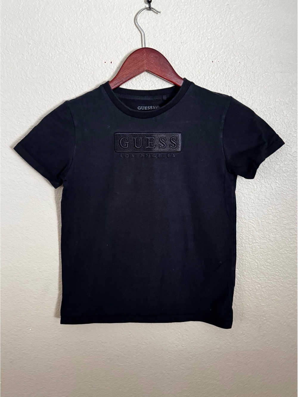 GUESS Kids Black Embroidered Logo T-Shirt